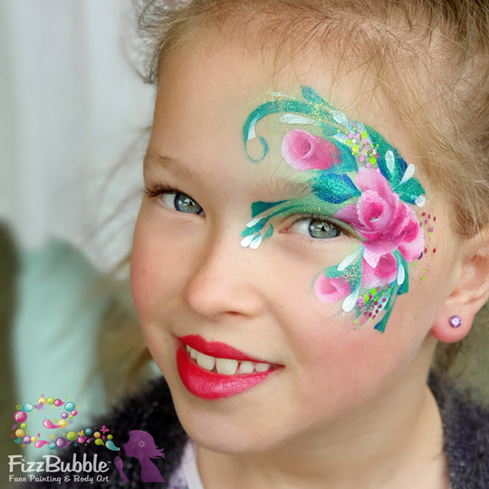 Flowers-Pink-Roses-face-paint-1