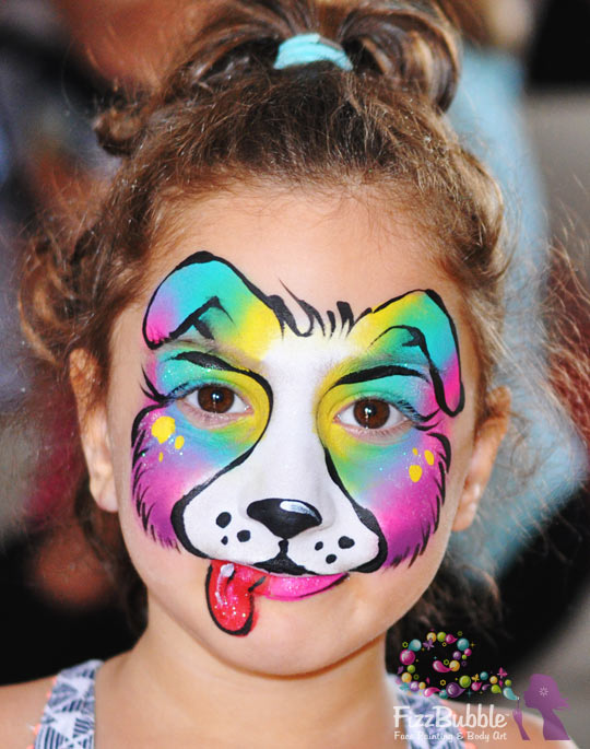 fizzbubble-face-paint-dog-rainbow-puppy-birthday-party