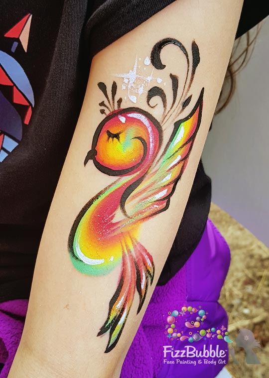 fizzbubble-face-painting-arm-art-bird